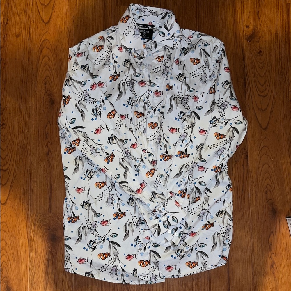 Men's White Animal Print Casual Shirt